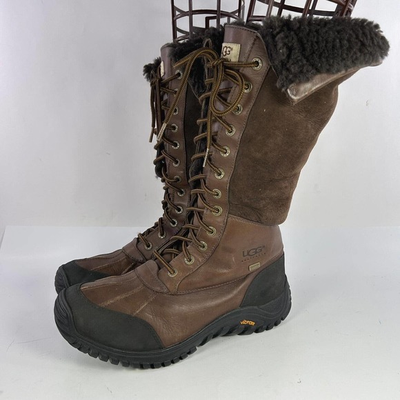 UGG Shoes - UGG Australia Women’s Adirondack Tall Brown Boot US 10 Sheepskin 12 Eyelet Boots